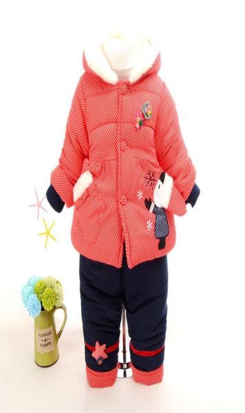 Bebê conjuntos de roupas de inverno crianças meninas roupas de natal conjunto dos desenhos animados grosso quente neve terno infantil bebe crianças congelado inverno outfits2158309