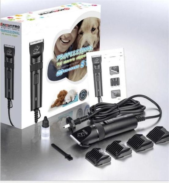 Máquina de cortar cabelo elétrica profissional plug in para animais de estimação, pente de limpeza, noivo, cão, gato, coelho, máquina de corte de pele, aparador de precisão scissor1374972