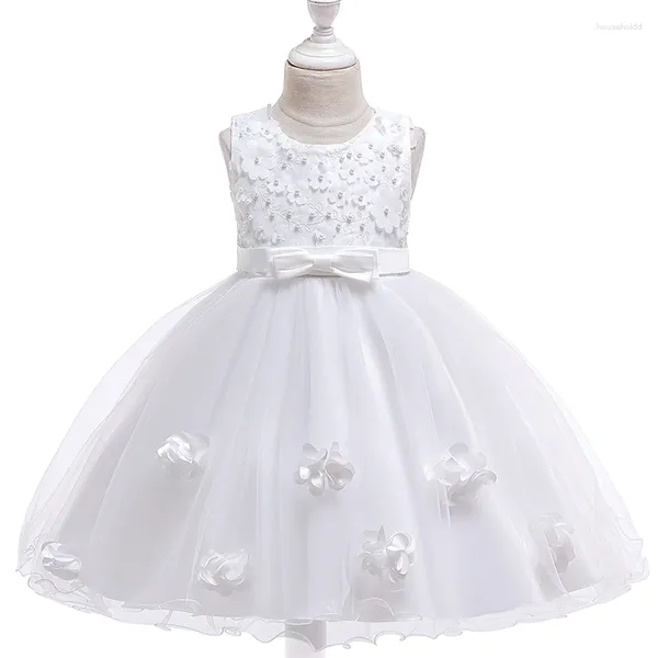 Kız elbiseler küçük kızlar rahat elbise düğün nedime çocuklar için kıyafetler için prenses parti resmi