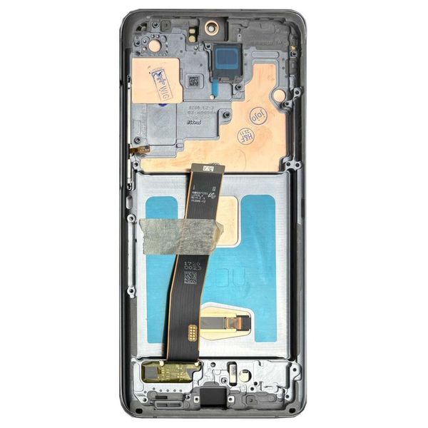 Schermo Oled con display di ricambio nero per Samsung Galaxy S20 Ultra G988 Parti di ricambio touchscreen LCD per telefono cellulare da 6,9 pollici con cornice