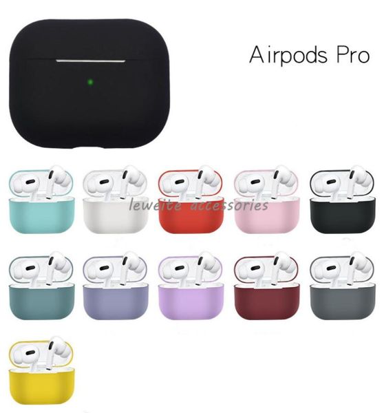 Accessori per cuffie Custodia AirPod Pro Custodia protettiva in silicone antiurto Cover Skin per Apple AirPods Pro LED anteriore visibile7736421