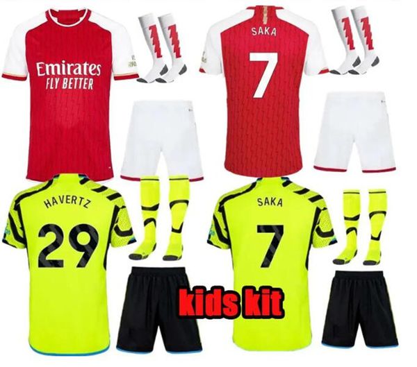 23 24 SAKA G. JESUS SMITH ROWE RICE Fußballtrikots 2023 2024 Gunners MARTINELLI ODEGAARD THOMAS ArseN Fußballtrikot Kinder Fußballsets