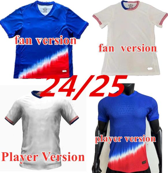 24 25 PULISIC MCKENNIE Maglia da calcio ERTZ ALTIDORE PRESS WOOD MORGAN LLOYD 2024 2025 Maglia da calcio America Stati Uniti Camisetas USA USMNT PLAYER Kit da uomo 999