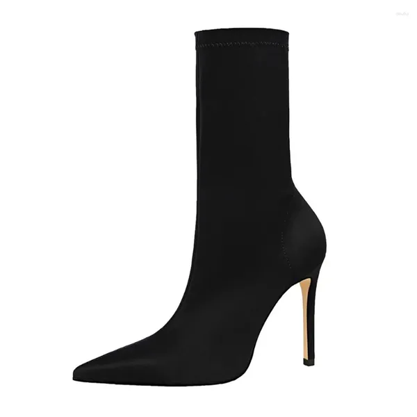 Модельные туфли LEDP, женские красивые туфли на высоком каблуке с металлической пряжкой, телесные замшевые лакированные кожаные сексуальные свадебные ботильоны с острым носком 10 см, размеры 34–44