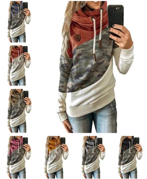 S5XL Mulheres Hoodies Outono Inverno Lã Moletom Manga Comprida Heaps Collar Hoodie Leopard Print Patchwork Pulôver Top Roupas 29300108