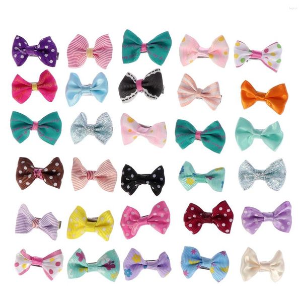 Abbigliamento per cani 30 fermagli per capelli per ragazze Bowknot Alligatore Accessori per toelettatura cuccioli di gatto e gatto (modello casuale)