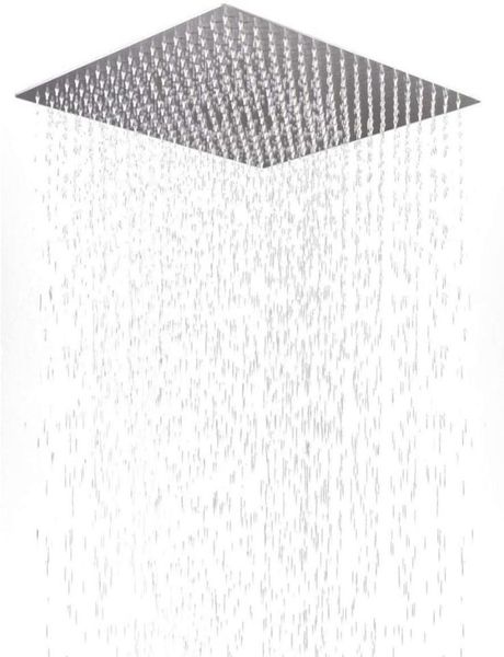 Soffione doccia a pioggia da 16 pollici cromato grande pioggia solida quadrata ultra sottile acciaio inossidabile 304 finitura cromata1263727