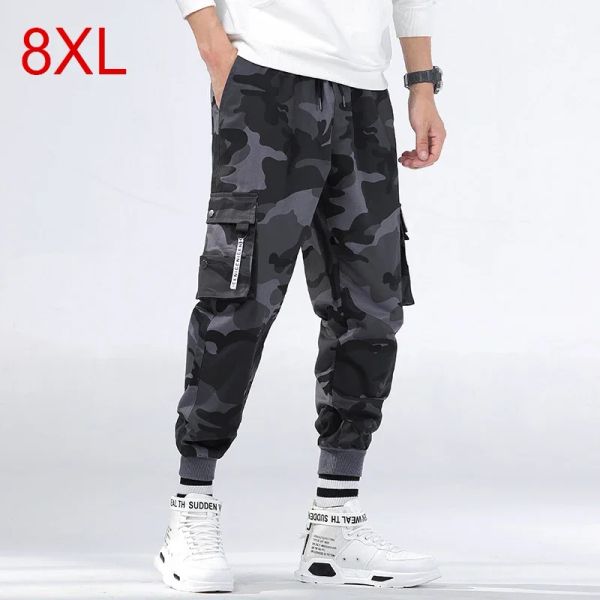 Hosen plus Größe M 8xl Tasche Black Cargo Hosen HipHop Männer Harem Hosen für Männer Hose Schlanke Tarnung Feste Farbe 8 Farben Herren