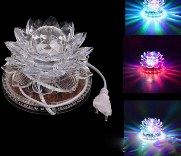 LED Küçük Güneş Lotus Lambası Renkli Balo Salonu Etkisi Işık Kristal Lotus LED Işık Lotus Lambası AC85V250V2711157