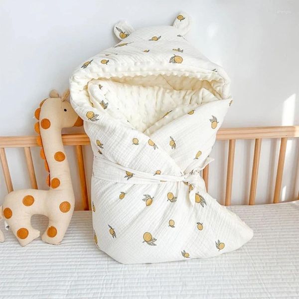 Cobertores bebê swaddle cobertor com capuz inverno envoltório saco de dormir para meninos infantis meninas respirável saco de dormir nascido confortável cama dropship