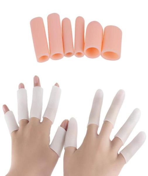 10 set di tappi per le dita Protezioni per le dita in silicone Manicotti per le dita in gel Tubi per le dita Cuscino e riduzione del dolore causato dalle vesciche dei calli4379060