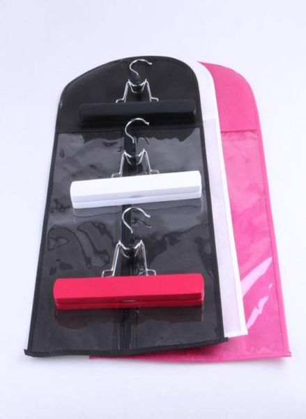 100 pz Logo Personalizzato Colore Nero Estensione Dei Capelli Imballaggio Borsa Carrier Storage e Gancio Parrucca Stand Estensioni Dei Capelli Bag8868750