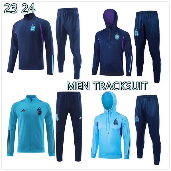 2024 3 Star Argentina Jacket Tracksuit Futebol Jerseys 23 24 Camisas de Futebol Messis Di Maria Dybala De Paul Maradona Homens Crianças Treinamento Terno Tracksuits Kit