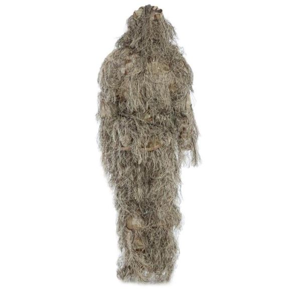 WholeHunting Woodland 3D Folha Biônica Disfarce Uniforme CS Conjunto de Trajes de Camuflagem Sniper Ghillie Suit Jungle Train Hunting Cloth5490382