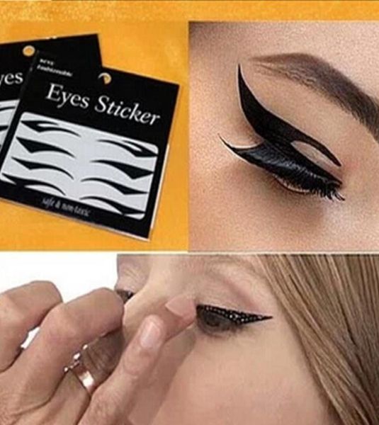 Eyeliner Aufkleber Make-up-Tool Augen Aufkleber Katze Stil Sexy Temporäre Doppel Lidschatten Augenlid Band Schwarz Eyeliner Tape1141534