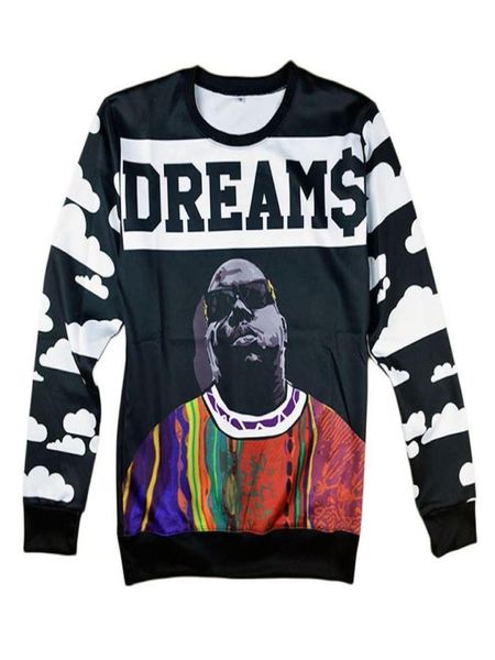 Yeni Moda Menwomen039s Biggie SmallStupacaliceskull Çiçek Sweatshirt 3D Baskı Mens Pullover Hot Hop Hop Hip Hop 173101063348