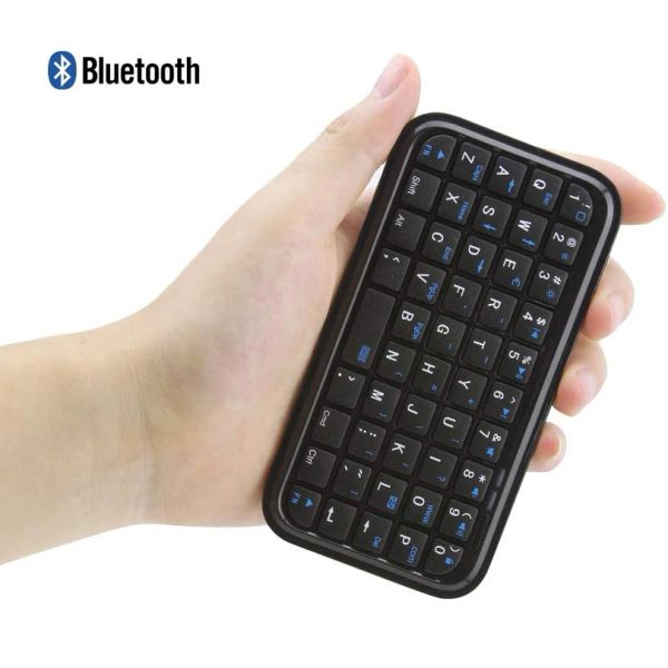 Tastaturen Bluetooth 3.0 Tastatur wiederaufladbar Mini Slim Travel Size Wireless Tastatur kleine tragbare 49 Tasten Tastatur für Tablets Smartphone