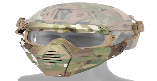 Maschera pilota tattica Paintball Airsoft TPU copertura integrale con lente Sport all'aria aperta caccia cosplay protezione per gli occhi2316869