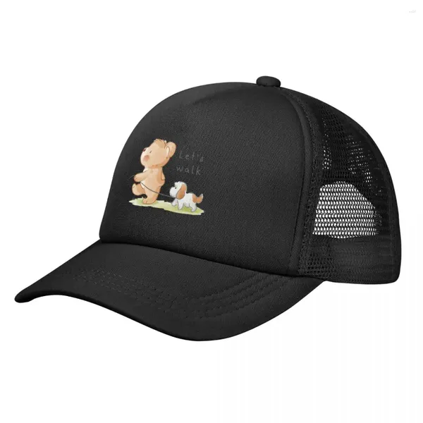 Cappellini da baseball Let's Walk Simpatico orso che cammina cucciolo Berretto da baseball Cappello da sole personalizzato da donna Beach Outlet da uomo