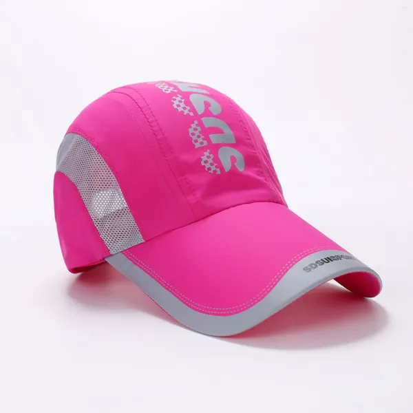 Cappellini da baseball Cappello a rete estivo Cappello da donna traspirante per visiera esterna Cappelli ad asciugatura rapida Protezione solare Rosa Bianco