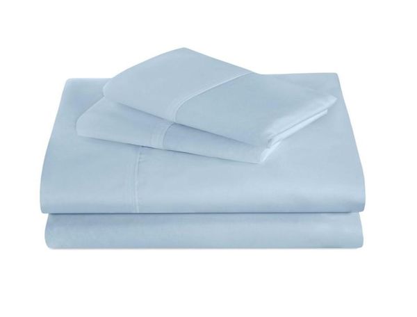 Зимние шлифовальные комплекты из смеси хлопка, комплекты постельного белья из 3 предметов, голубая простыня с начесом, простыня с глубоким карманом, постельное белье TwinTwin XL3475747
