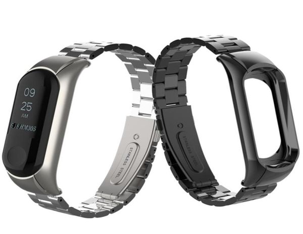 Pulseira de laço milanês para xiaomi mi band 3 4 pulseira de metal pulseira de aço inoxidável para miband 3 4 pulseira substituir ajustável unisex8357514