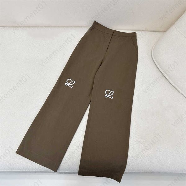 Tasarımcı Pantolon Kadın Yüksek Kaliteli Düz Bacak Pantolon Klasik Logo Desen Dekorasyonu Polyester Karışım Kumaş Moda Çok Yönlü Yüksek Bel Sweatpants