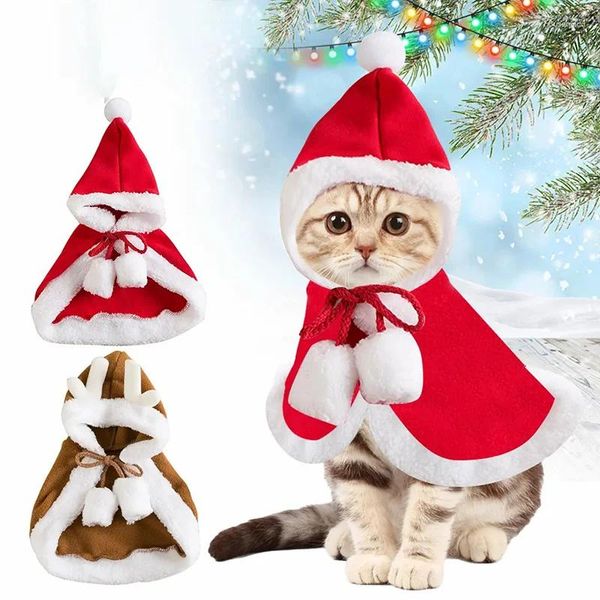 Trajes de gato Elk Capes Veados Roupas de Natal para gatos Gatinho Traje de Halloween Produtos para animais de estimação Suprimentos