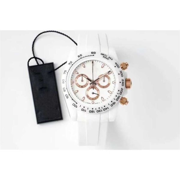 СКИДКА 56% на часы Watch 5G V11 Deluxe, роскошные мужские часы ETA, белый керамический корпус, безель, сапфировый автоматический хронограф, 4130, водонепроницаемая коробка, серийный номер, соответствующая карта