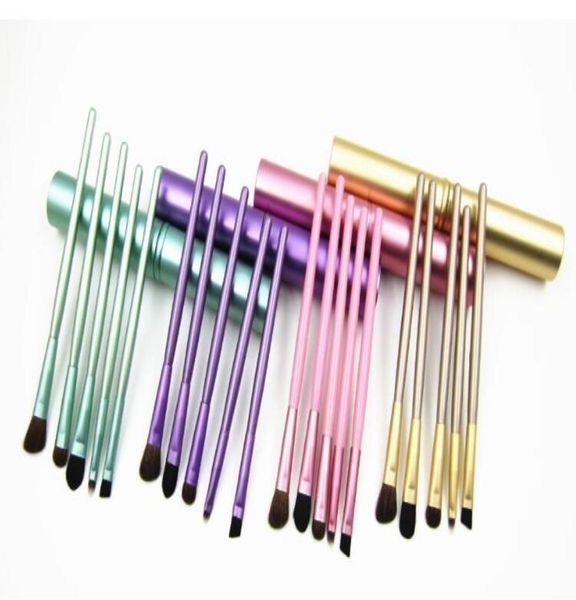 5 pzset pennelli professionali per ombretti per capelli pony set pennelli per trucco per kit di strumenti per trucco occhi con tubo tondo6792850