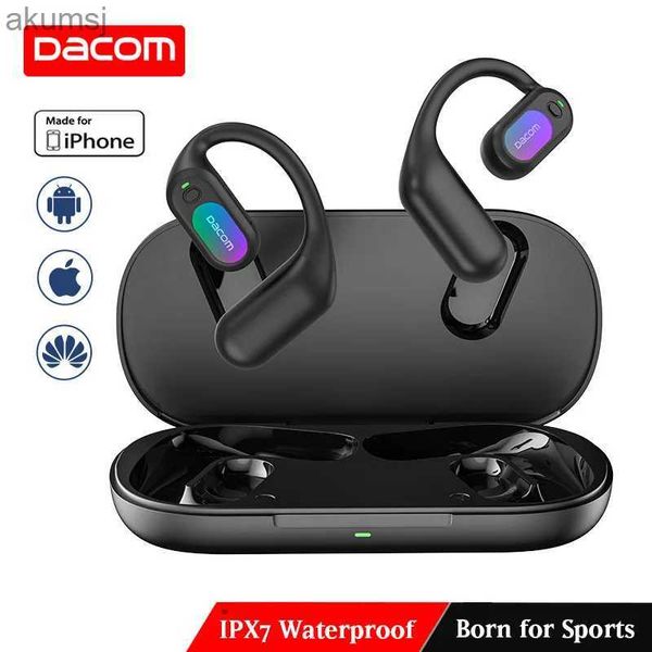 Fones de ouvido de telefone celular Dacom Fones de ouvido Bluetooth IPX7 à prova d'água Fones de ouvido sem fio para esporte Condução de ar aberto Earbud Ruído Cancelar fone de ouvido sem fio YQ240304