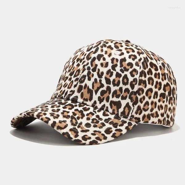 Bola Caps Geebro Mulheres Algodão Esportes Ao Ar Livre Verão Sol Chapéus Homens Leopard Cheetah Imprimir Headdress Retro Ajustável Viagem Beisebol