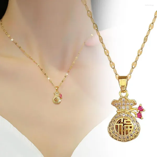 Anhänger Halsketten Klassische Glück Halskette Chinesische Fu Unisex Weibliche Feine Schmuck Männlich W1Y9