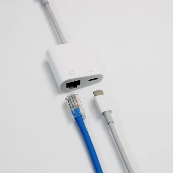 Scheda di rete da tipo C a porta RJ45 PD ricarica adattatore convertitore Ethernet per telefono cellulare connessione stabile per Xiaomi Huawei