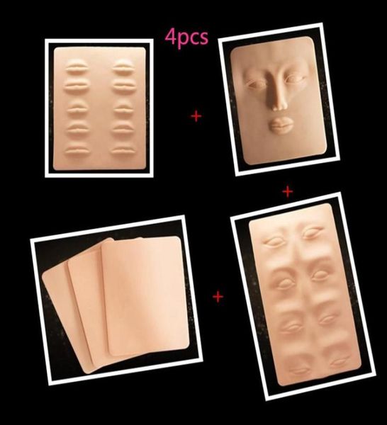 4 pezzi pelle per pratica del tatuaggio 3D pelle per labbra occhi per sopracciglia pelle per pratica di trucco permanente per uso studente8109383