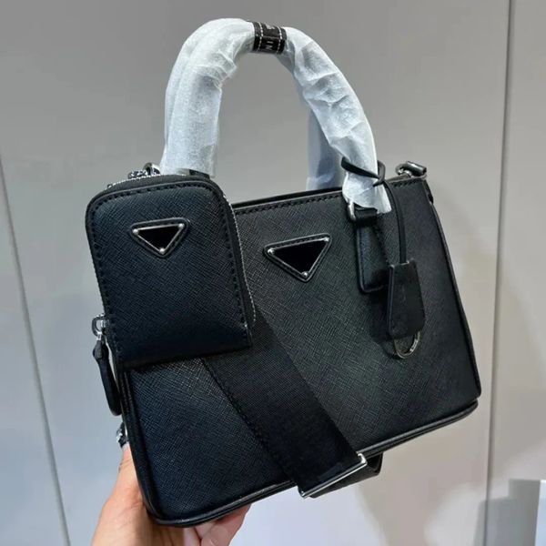2024 Italien Marke Classic Galleria Saffiano Handtasche Taschen Echtes Leder Dreieck Zeichen Umhängetasche Mode Frauen Umhängetasche Luxus Designer Tasche mit Paket