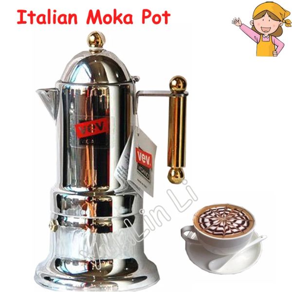 Ferramentas italiana moka pot casa máquina de café mocha aço inoxidável comercial máquina de café expresso