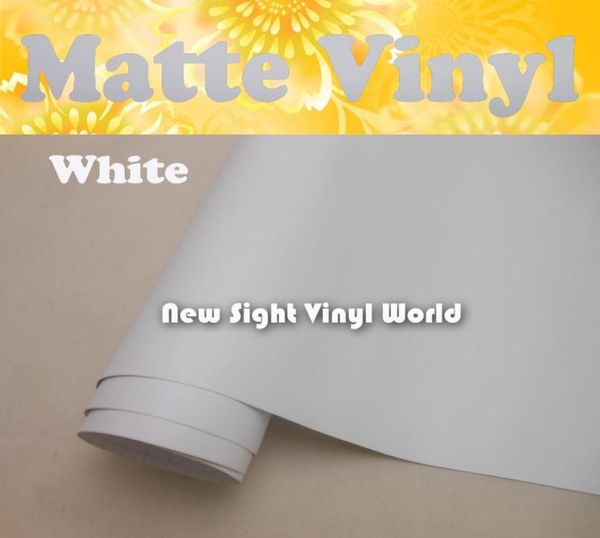 Высококачественная матовая белая виниловая матовая пленка с воздушным пузырем для автомобильных наклеек, размер 15230mRoll4615491