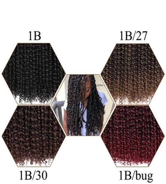 ONDA DE ÁGUA Primavera marley cabelo tranças de crochê sintético tranças de cabelo com água tecer encaracolado em pré 18 polegadas trança 6445714