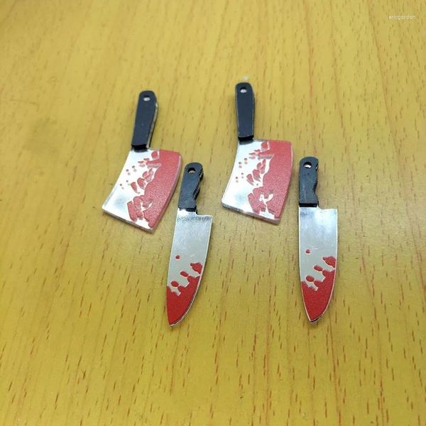 Charms 10 Stück Acryl Cartoon Blutiges Messer Halloween Charm Anhänger DIY Ohrringe Halsketten Schlüsselanhänger Schmuckherstellung Kunsthandwerk