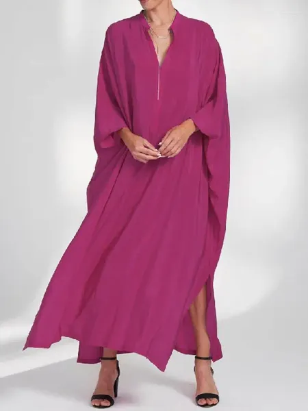 Casual Dresses Uoozee Saudi-Arabien Dubai Muslim Eid Robe Kleid 2024 Frühling Herbst Fledermausärmel Lose Abendkaftan Maxi für Frauen