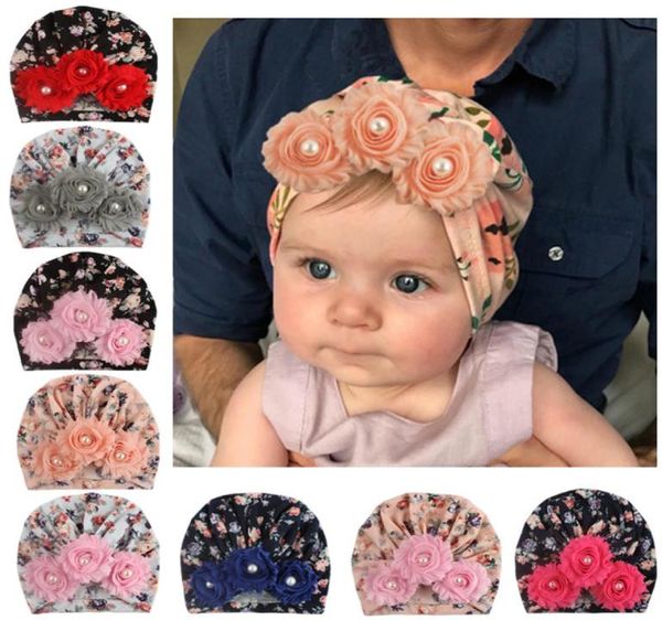 Baby-Mädchen-Indianer-Hüte, Säuglings-Sonnenblumen-Perlenkappen, Kinder-Outdoor-Slouchy-Mützen, Kleinkind-bedruckte Totenkopf-Kappen, Enfant-Häkelmützen 069407169