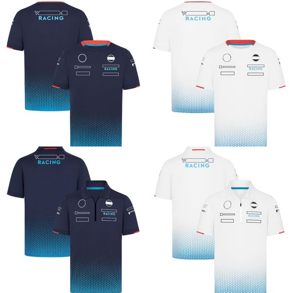 F1 Racing Mens Team Jersey T-shirt Fórmula 1 Driver Polo Camisas T-shirt Verão Racing Fãs Zip Tops Unissex Plus Size T-shirt Personalizado