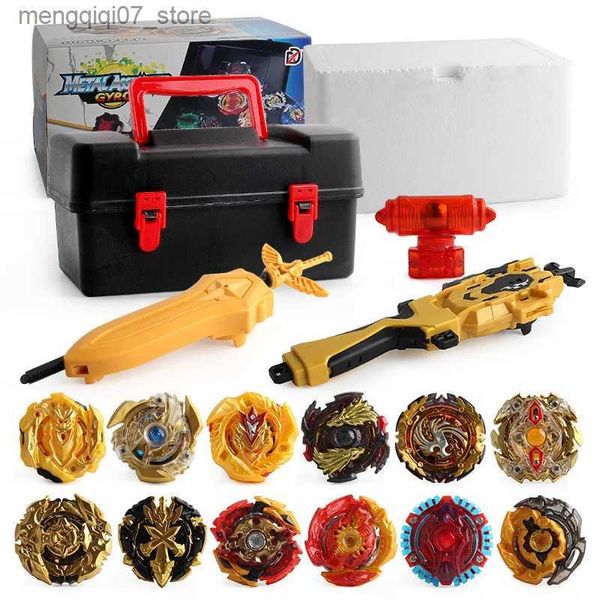 Beyblades Metal Fusion Toupie s Set Burst Metal Fusion Gyro mit Griff Launcher Tool Box Kreisel Spielzeug für Jungen Kinder Geschenke XD168-21B L240304