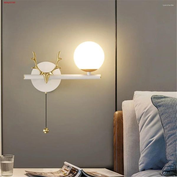 Настенные светильники в скандинавском стиле, креативная бабочка, акриловый шар, светодиодная лампа с выключателем для детей, прикроватная тумбочка для спальни, диван, домашний декор, ночные светильники