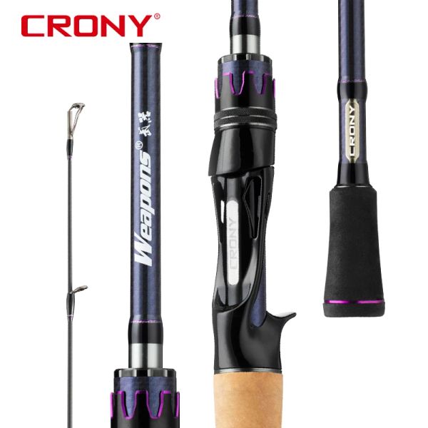 Varas CRONY Bass Fishing Rod 1.96m 1.98m 2.01m MH ML M L FUJI Guia Ultraleve Alta Sensibilidade Girando Vara de Fundição