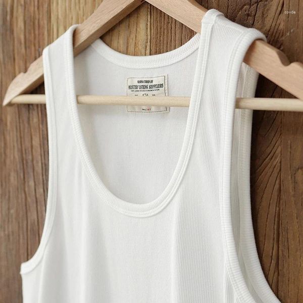 Мужские майки, летняя американская ретро футболка без рукавов с круглым вырезом, модная хлопковая потертая старая повседневная спортивная жилетка