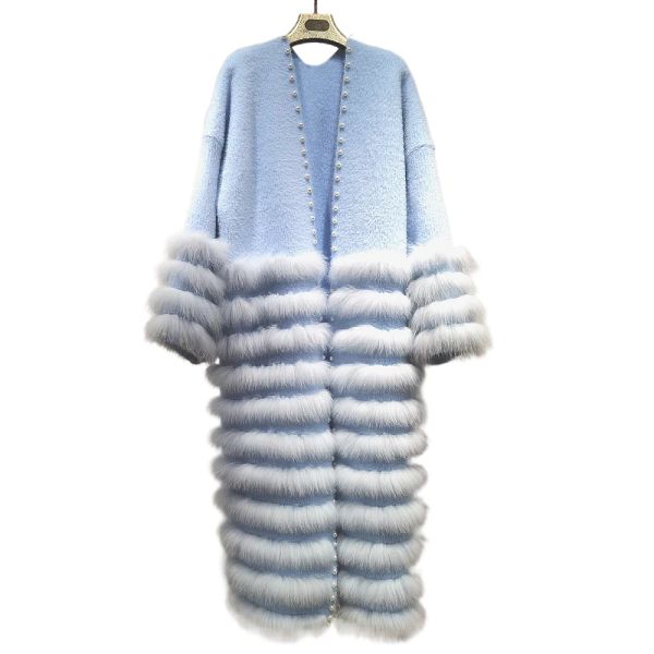 Pelliccia zdfurs*2022 Nuovi vestiti invernali della stazione europea merci europee cappotto di socialite eleganti volto pelliccia di lana di lana di lunghezza