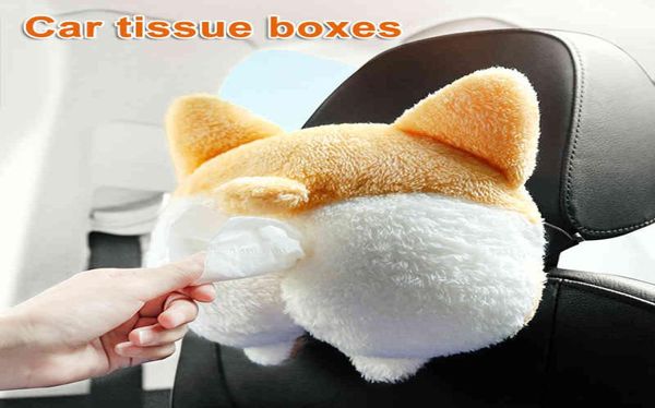 Corgi Butt Cat Porta tovaglioli Porta fazzoletti per sedile posteriore del veicolo per il bagno dell'auto di casa M86179285040