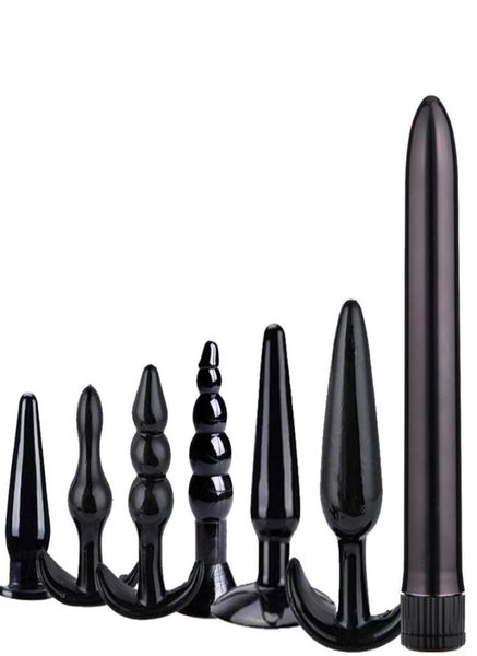 7PCS Erwachsene Tagebuch Weiche Silikon Anal Butt Plugs Dildo Massieren Vibrator Kit Set Anfänger Erwachsene Sex Spielzeug für männerFrauen Y2004222163328